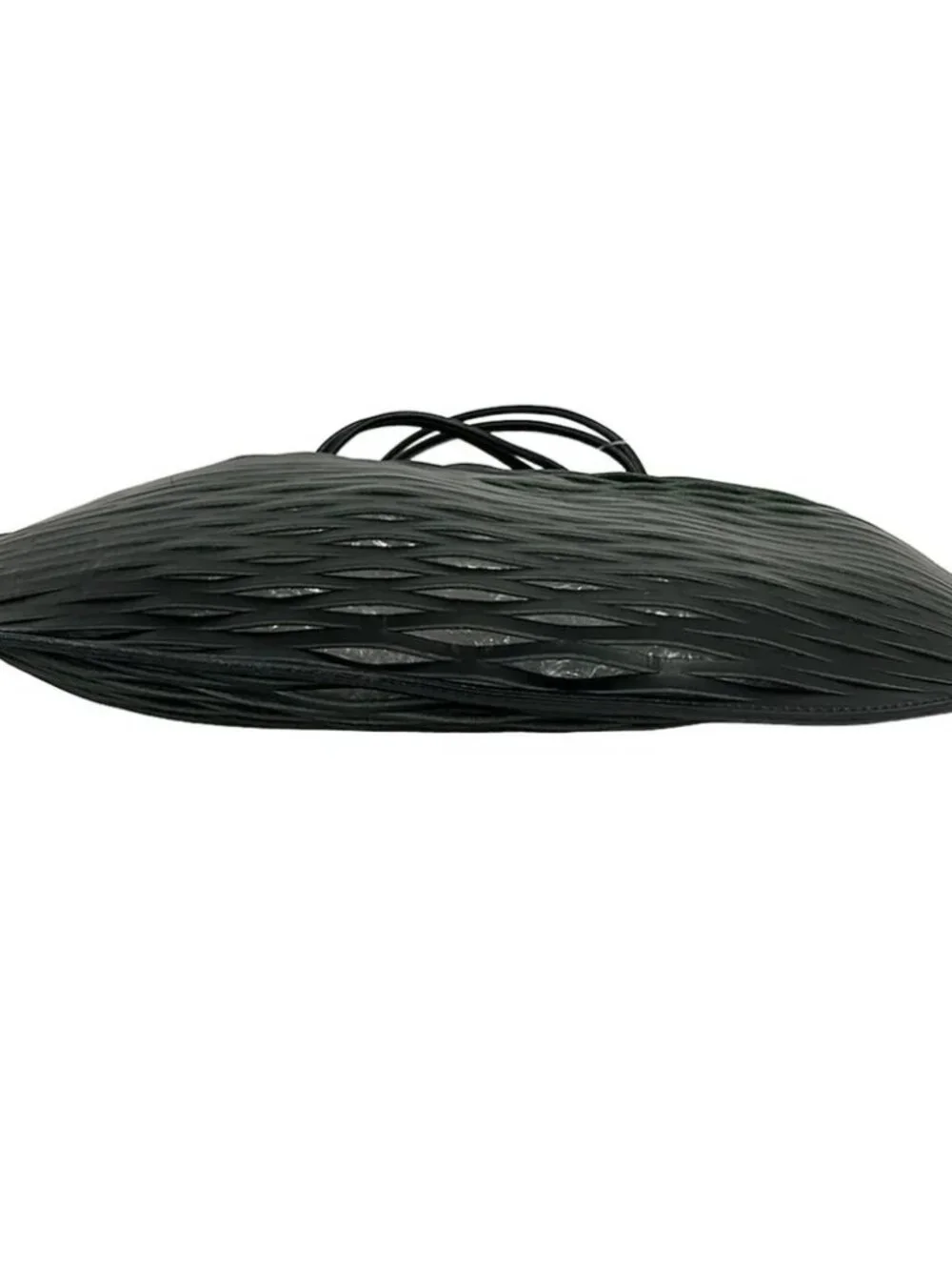 A VACATION 028-08141 Black Gray Leather Shoulder Bag